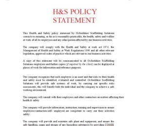 Health & Safety Policy Statement